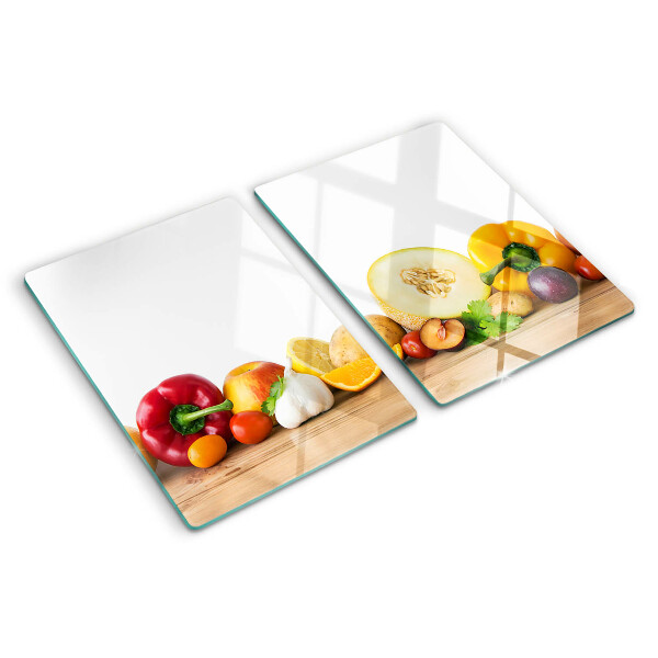 Schneidebrett Obst auf einem Brett