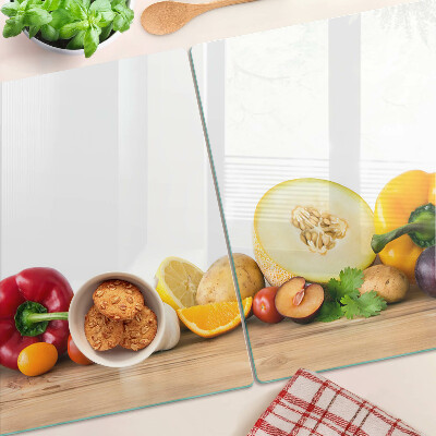 Schneidebrett Obst auf einem Brett