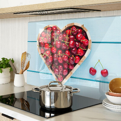 Schneidebrett glas Kirschen im Herzen