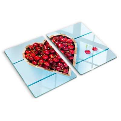 Schneidebrett glas Kirschen im Herzen