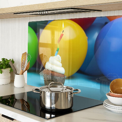 Schneidebrett Geburtstagscupcake mit Luftballons