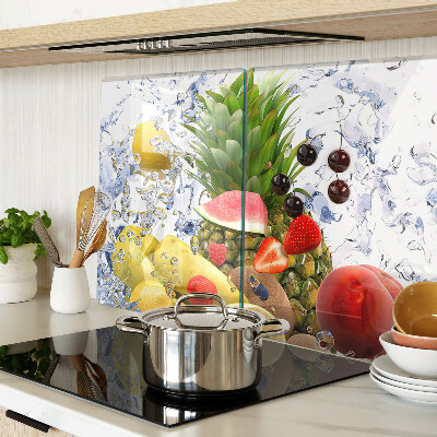 Schneidebrett glas Früchte im Wasser