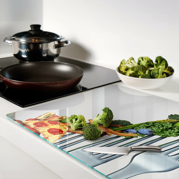 Glas-Schneidebrett mit Motiv 