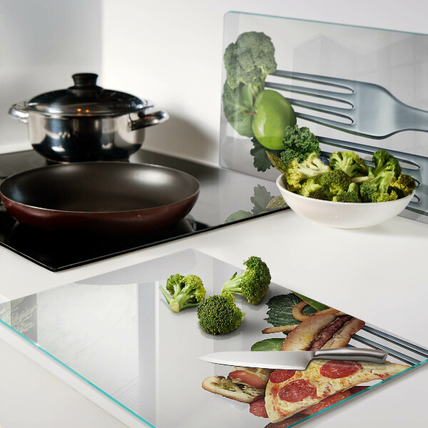 Glas-Schneidebrett mit Motiv 