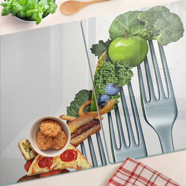 Glas-Schneidebrett mit Motiv 