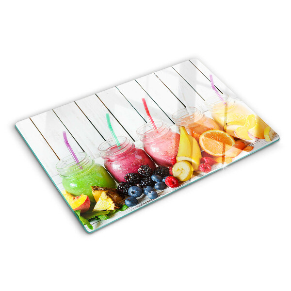 Glas schneidebrett Fruchtcocktails mit verschiedenen Zusätzen