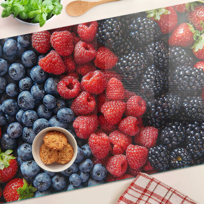Schneidebrett Glas mit Motiv Waldfrüchte