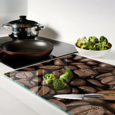 Glas-Schneidebrett mit Motiv von Kaffeebohnen