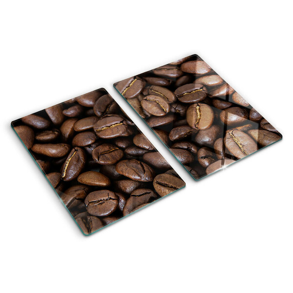 Glas schneidebrett Kaffeebohnen