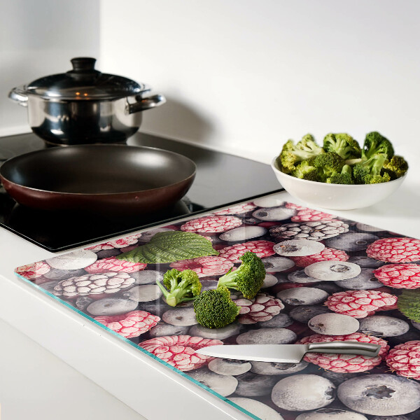 Glas-Schneidebrett mit Motiv Waldfrüchte