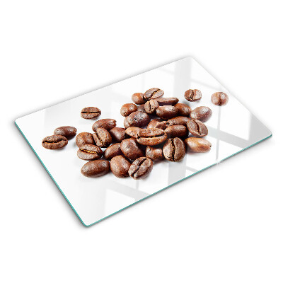 Schneidebrett Glas mit Motiv Kaffeebohnen