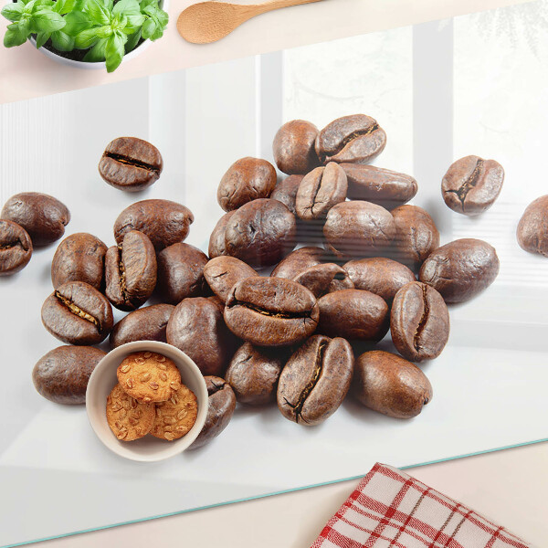 Schneidebrett glas Kaffeebohnen
