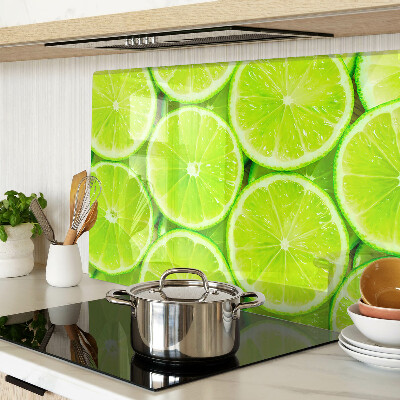 Schneidebrett Glas mit Motiv aus Limettenscheiben