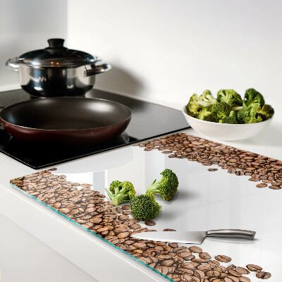 Glas-Schneidebrett mit Motiv Kaffeebohnen