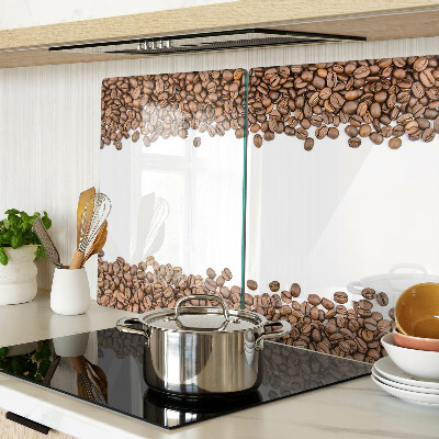 Glas-Schneidebrett mit Motiv Kaffeebohnen