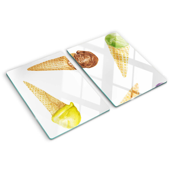 Schneidebrett mit aufgedrucktem Motiv einer Eiscreme in einer Waffeltüte