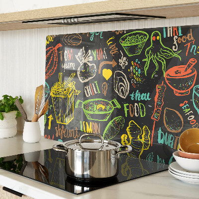 Schneidebrett glas Kulinarisches Thema mit Essen