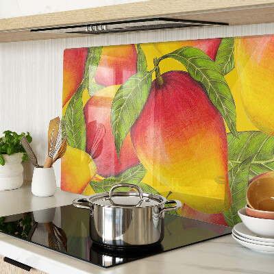 Glas schneidebrett Paprika auf grünem Blätterhintergrund