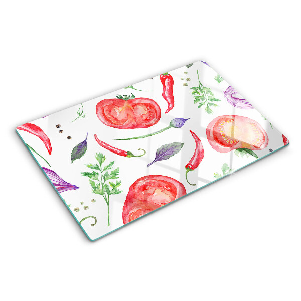 Schneidebrett Gemüseakzente in Aquarell