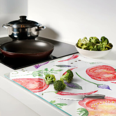 Schneidebrett Gemüseakzente in Aquarell