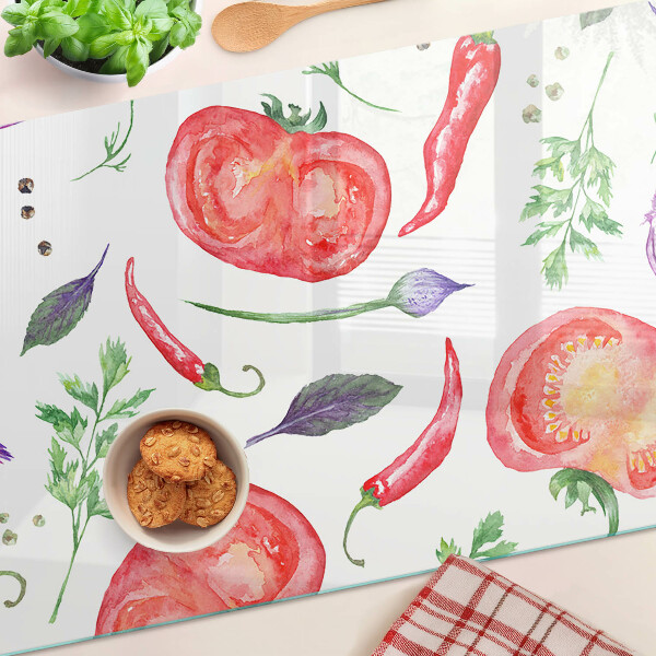 Schneidebrett mit Aquarell-Motiv 