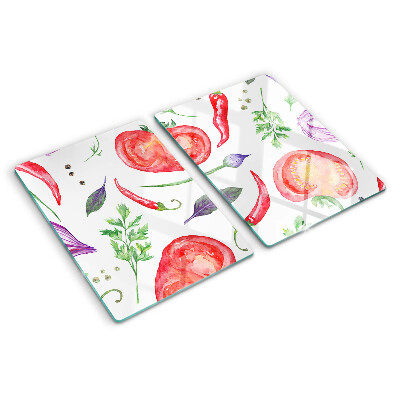 Schneidebrett Gemüseakzente in Aquarell