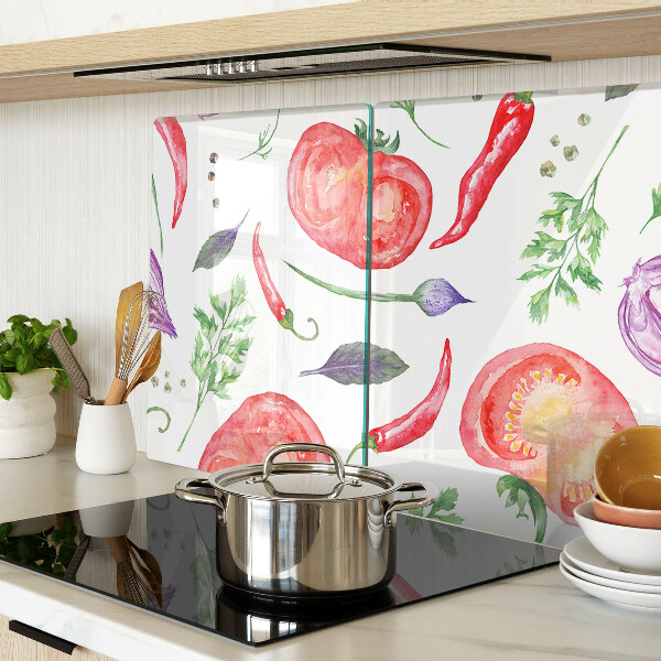 Schneidebrett Gemüseakzente in Aquarell