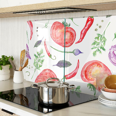 Schneidebrett Gemüseakzente in Aquarell