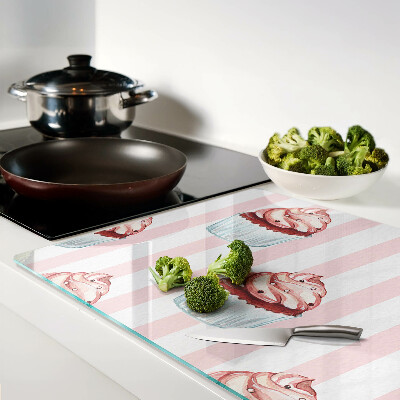 Schneidebrett glas Cupcakes mit rosa Streifen