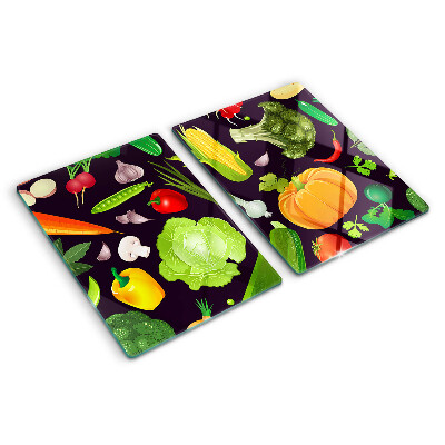 Schneidebrett glas Gemüse und Kräuter