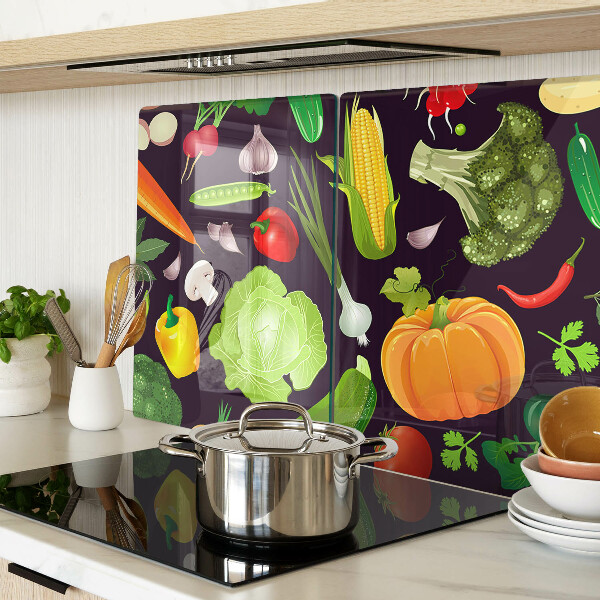 Schneidebrett glas Gemüse und Kräuter