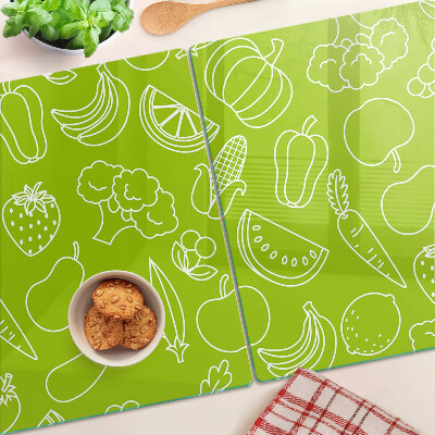 Glas schneidebrett Thema Obst und Gemüse