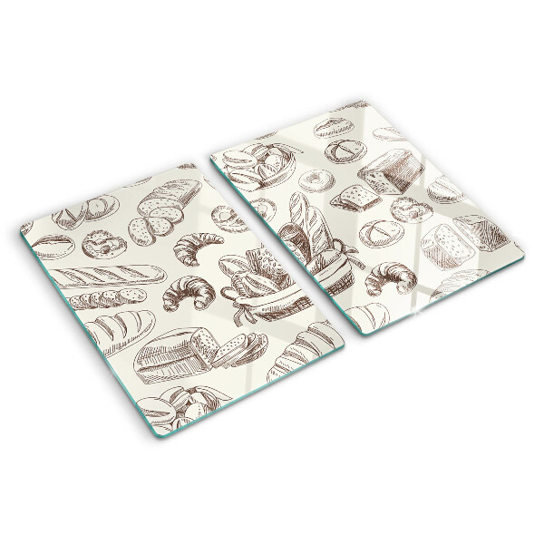 Schneidebrett glas Backwaren und süße Snacks