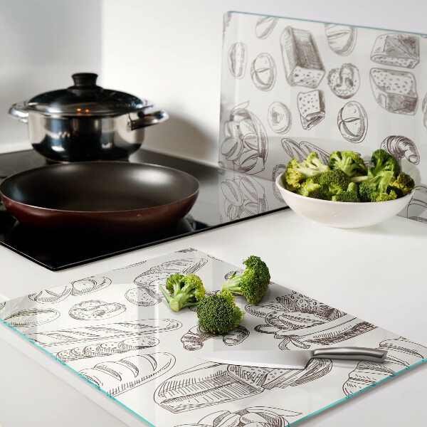 Schneidebrett glas Backwaren und süße Snacks