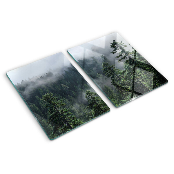 Glas schneidebrett Wald in den Wolken