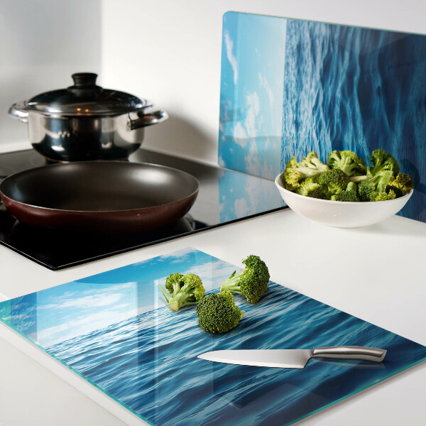 Schneidebrett Meer und Himmel