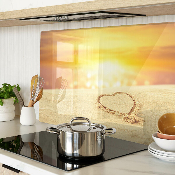 Schneidebrett glas Strand bei Sonnenuntergang