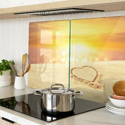 Schneidebrett glas Strand bei Sonnenuntergang