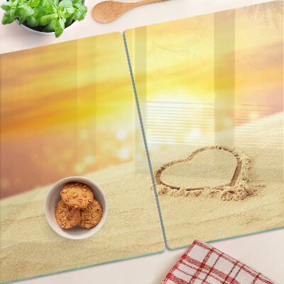 Schneidebrett glas Strand bei Sonnenuntergang