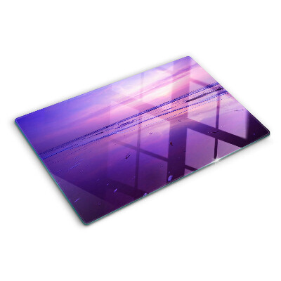 Glas schneidebrett Sonnenuntergang über dem Meer