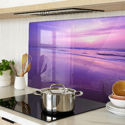 Glas-Schneidebrett mit Motiv Sonnenuntergang über dem Meer