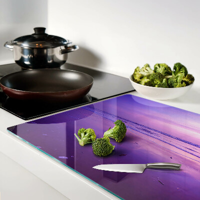 Glas schneidebrett Sonnenuntergang über dem Meer