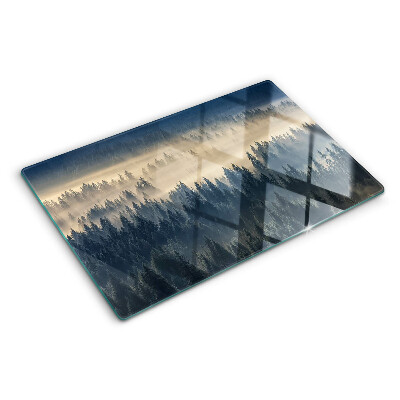 Schneidebrett Nebelige Waldlandschaft