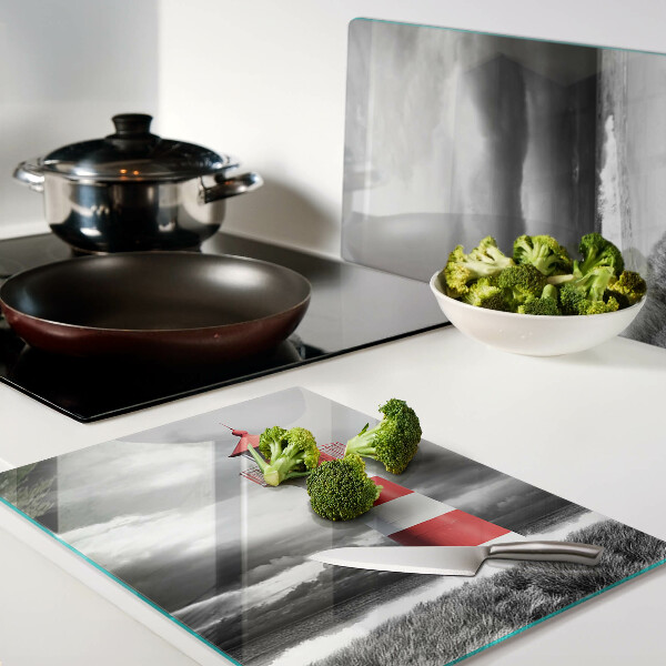 Schneidebrett glas Ein Leuchtturm in der Landschaft