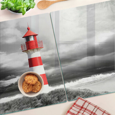 Schneidebrett glas Ein Leuchtturm in der Landschaft