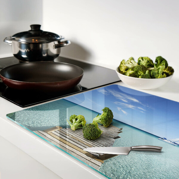 Schneidebrett Pier über dem türkisfarbenen Meer