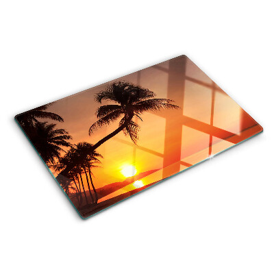 Glas schneidebrett Sonnenuntergang am Strand