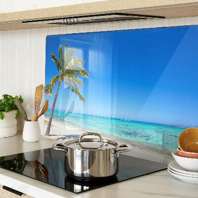 Schneidebrett glas Strand mit einer Palme