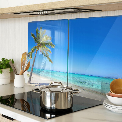 Schneidebrett glas Strand mit einer Palme