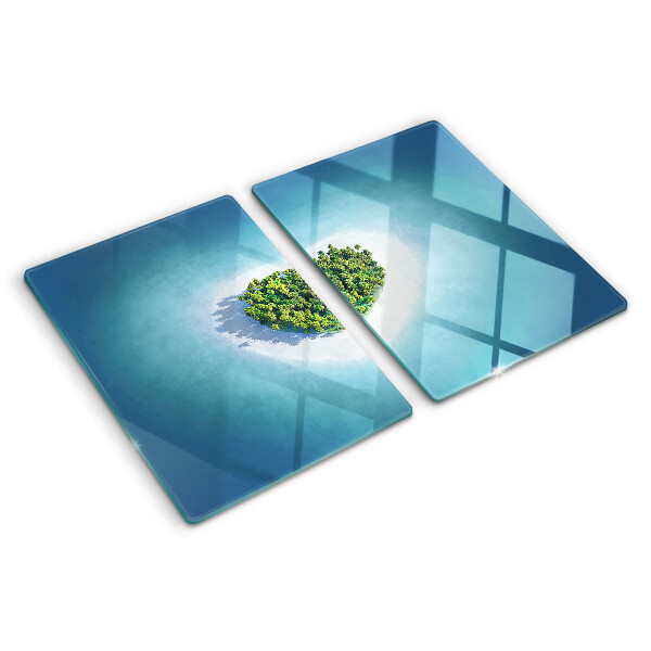 Schneidebrett Insel mit Palmen